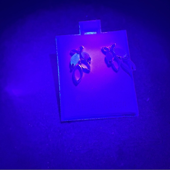 Artisan Crafted Sterling Silver Leaf & Ethiopian Opals Earrings Pierced Ears NIP - Picture 9 of 10